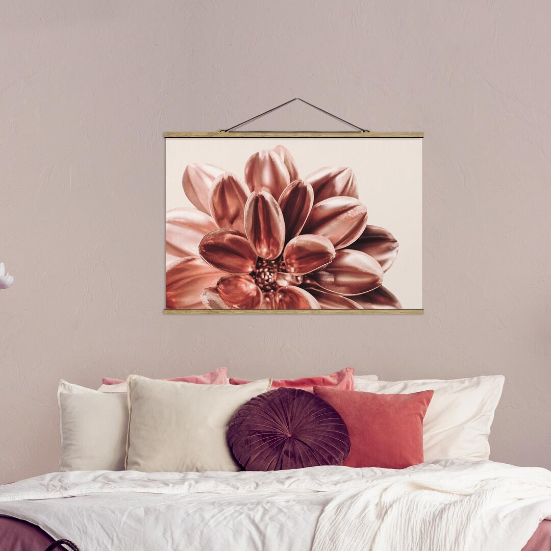 Grafikdruck Dahlia in Copper Gold