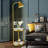 Modern Floor Lamp With 2-Tier End Bedside Tables Storage Shelves Accent Light