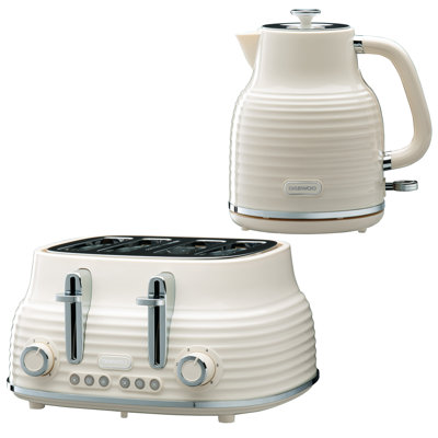 Daewoo Sienna Electric Kettle and 4 Slice Toaster Bundle