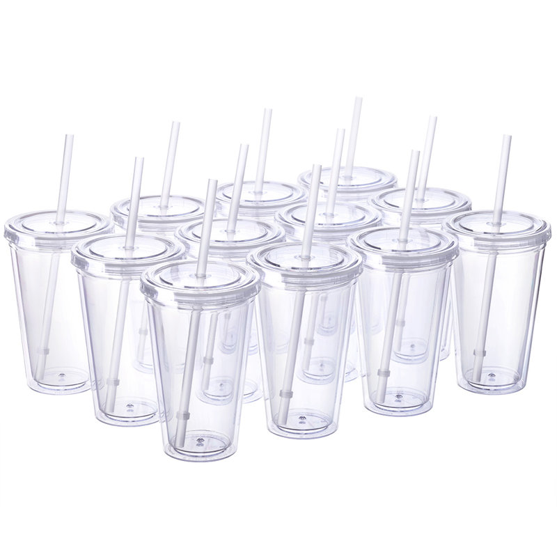 16 oz. Gobelet de voyage à double paroi, Transparent