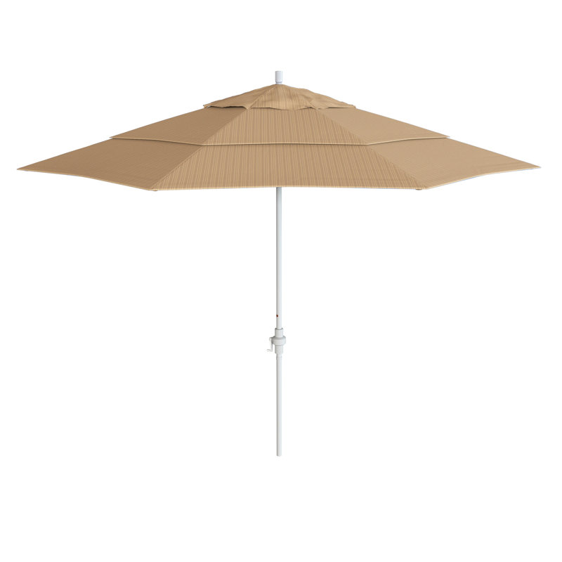 Parasol de marché 132 po Hakizimana, Blanc mat, Performance séquoia de terrasse