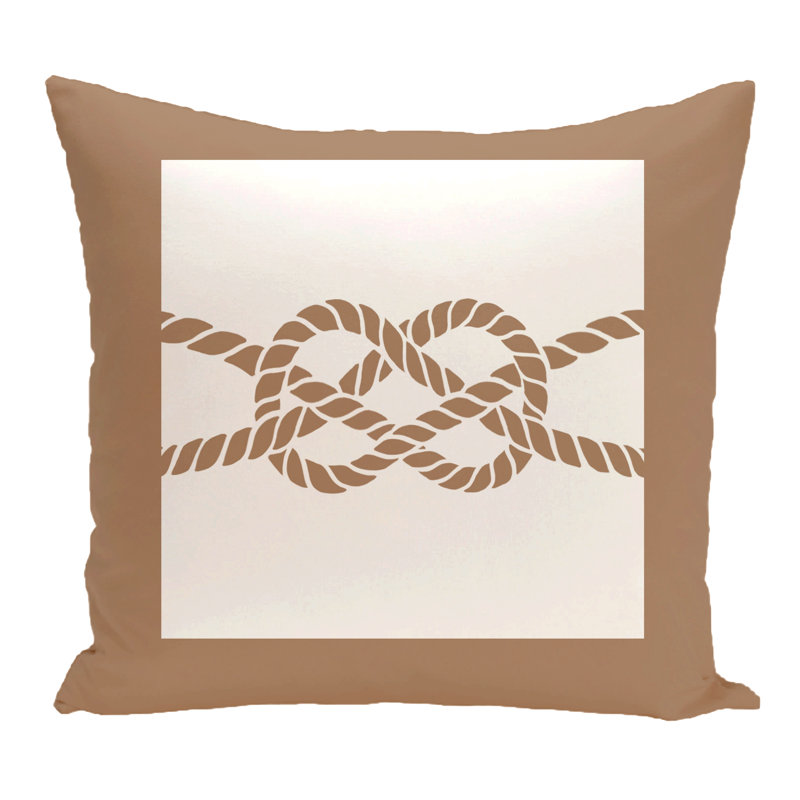 Nautical Nights Reversible Throw Pillow, 16" H x 16" W, Beige/Taupe