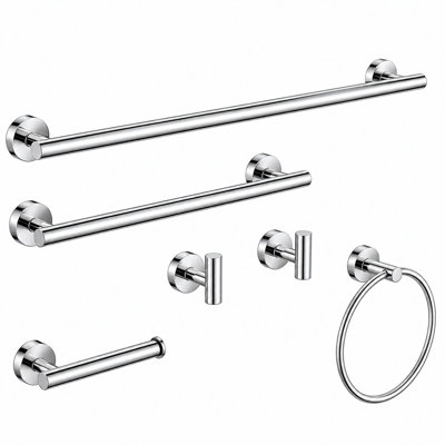 Kins Polished Chorme 6 Pieces Decorative Bathroom Hardware Sets