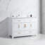 Ensemble de meuble-lavabo blanc 48 po avec lavabo en céramique, armoire de rangement abondante, 4 portes à fermeture douce et 4 tiroirs