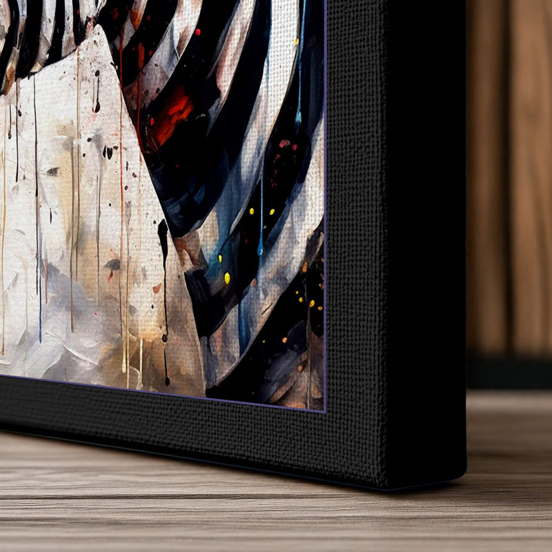 Zebra Profile Boho - Print, 24x16 - 61.0 x 40.6 cm, Black Border