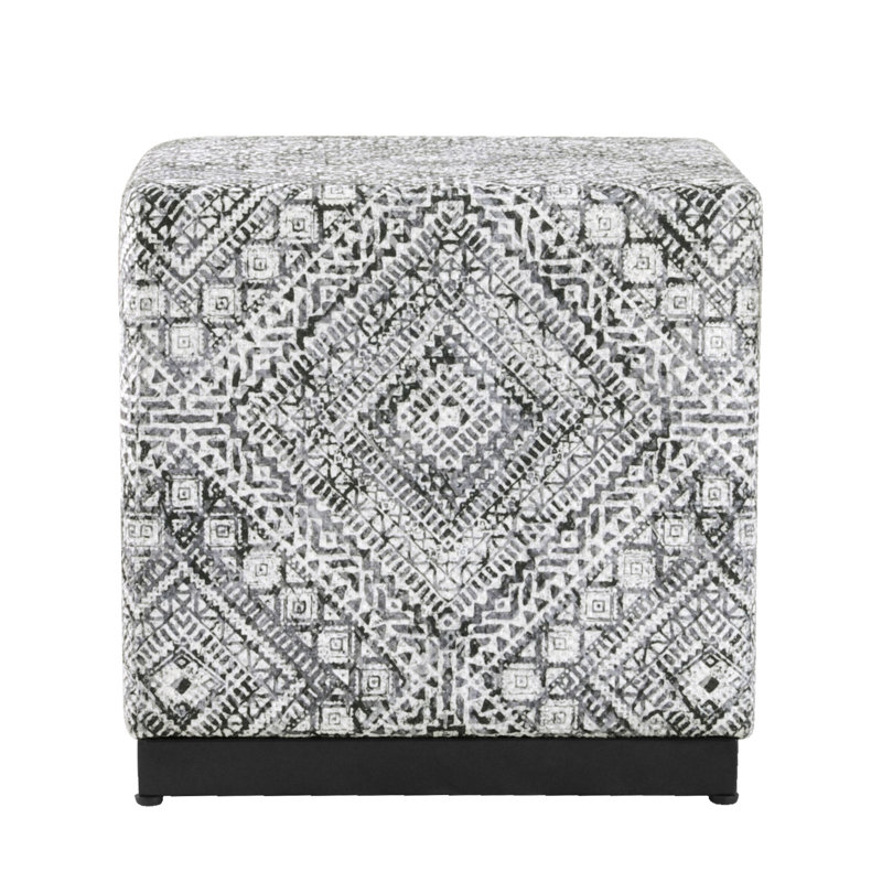 Repose-pieds Ameenah, Velours, Gris / noir