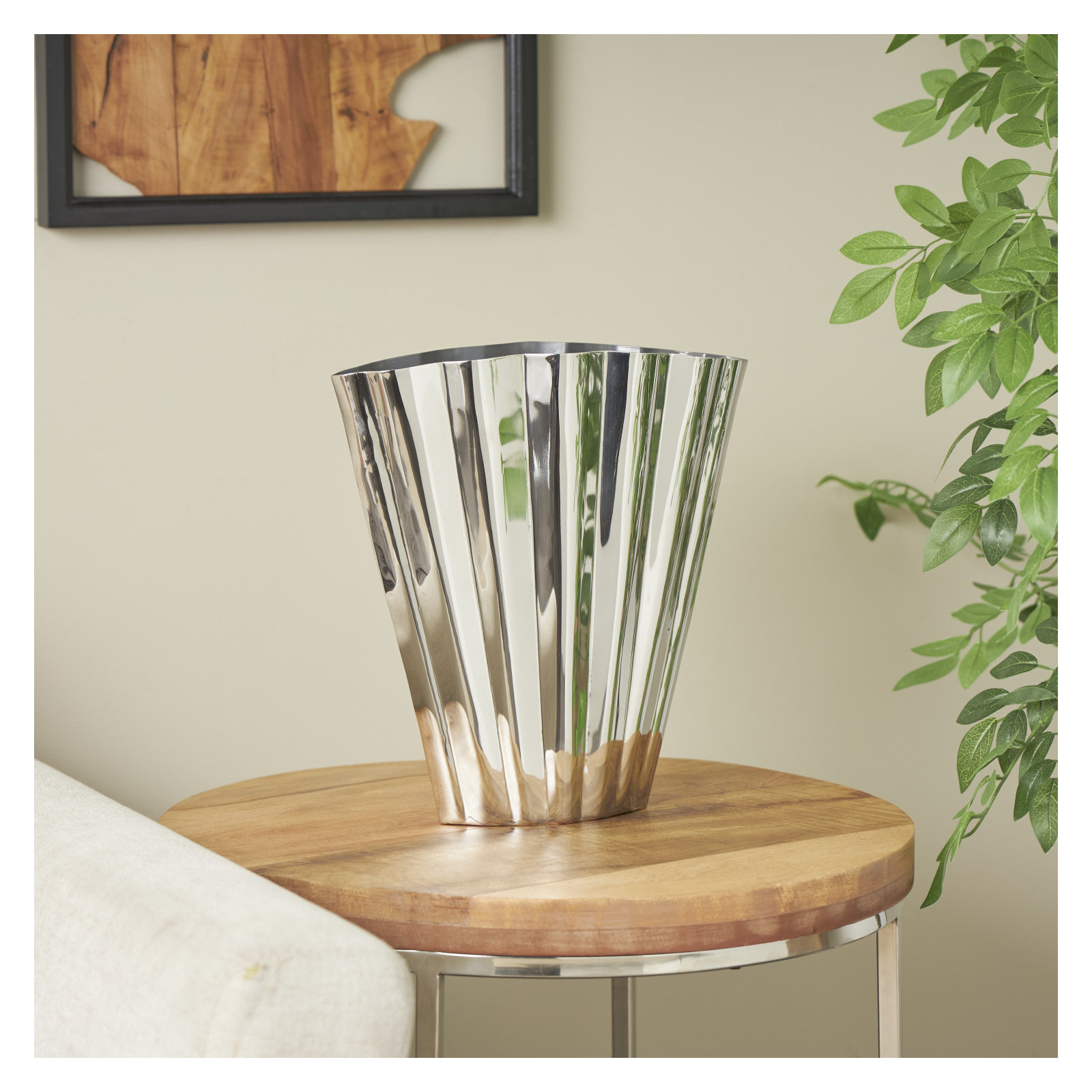Giule Stainless Steel Table Vase, 12.3" H x 11.6" W x 5.05" D