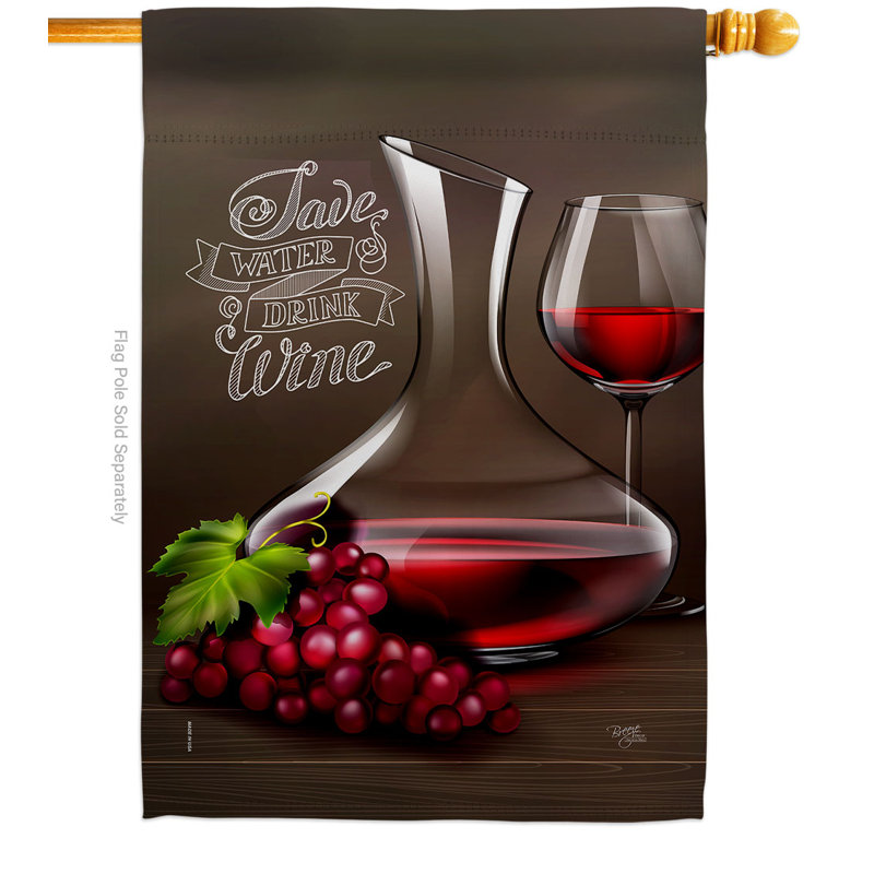 Drapeau de maison 40 po x 28 po Wine