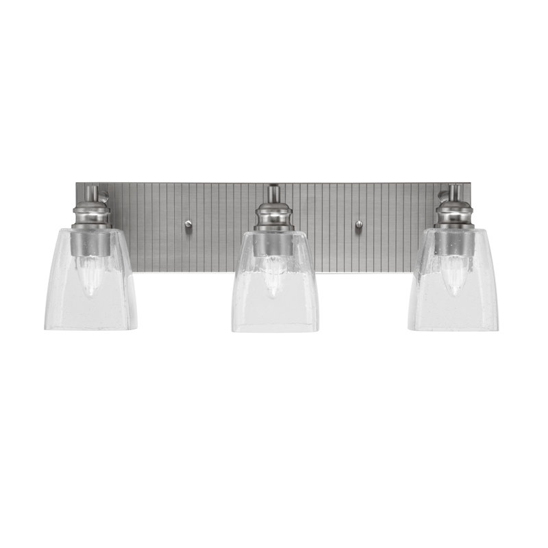 Éclairage pour meuble-lavabo 3 lumières Arran, Transparent, Nickel brossé