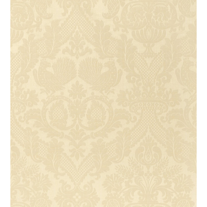 Mélange de lin damassé brun clair Damas, Crème