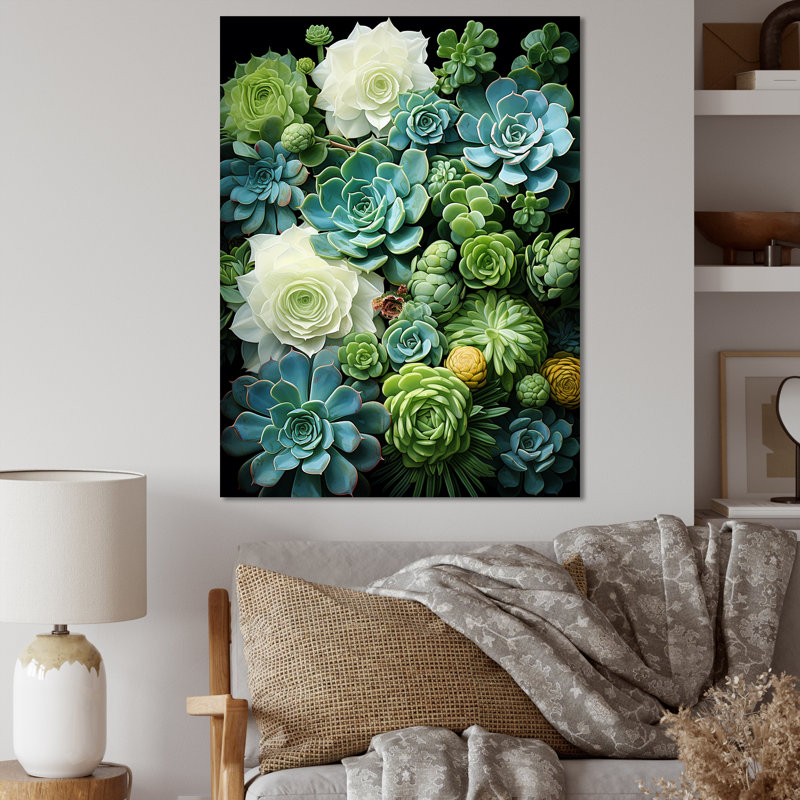 «Chataignier Green Succulents Serenity Garden I», reproduction sur toile, H 40 po x l 30 po x P 1,5 po, Toile tendue