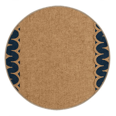 Washable Wave borders Nautical Area Rug