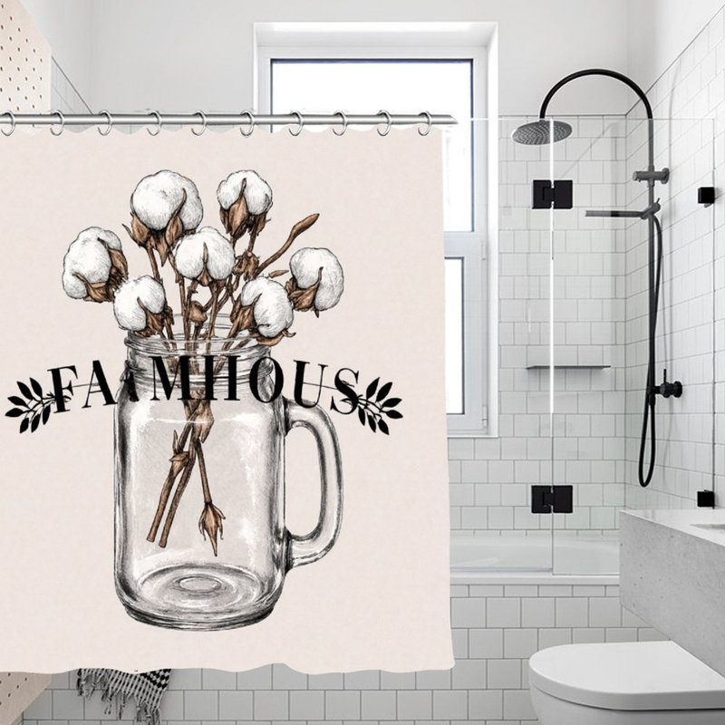 Rideaux de douche en coton doux, 71 x 71
