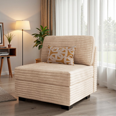 Fauteuil modulaire rembourré 32,7 po Corduroy