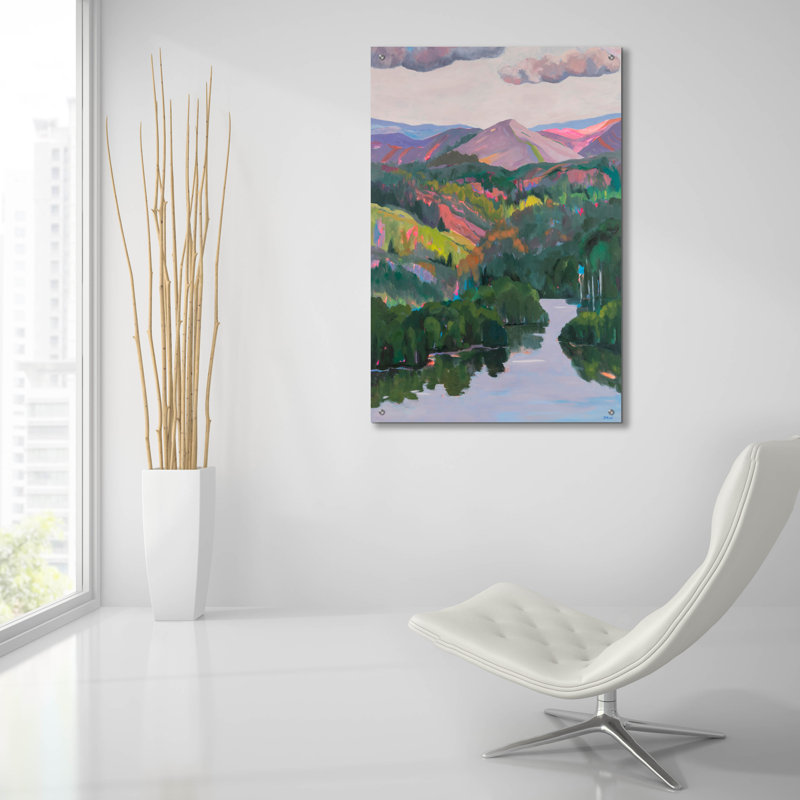  «Park City» par Jenny Wantuch, art mural en verre acrylique, 24 po x 36 po, H 36 po x l 24 po