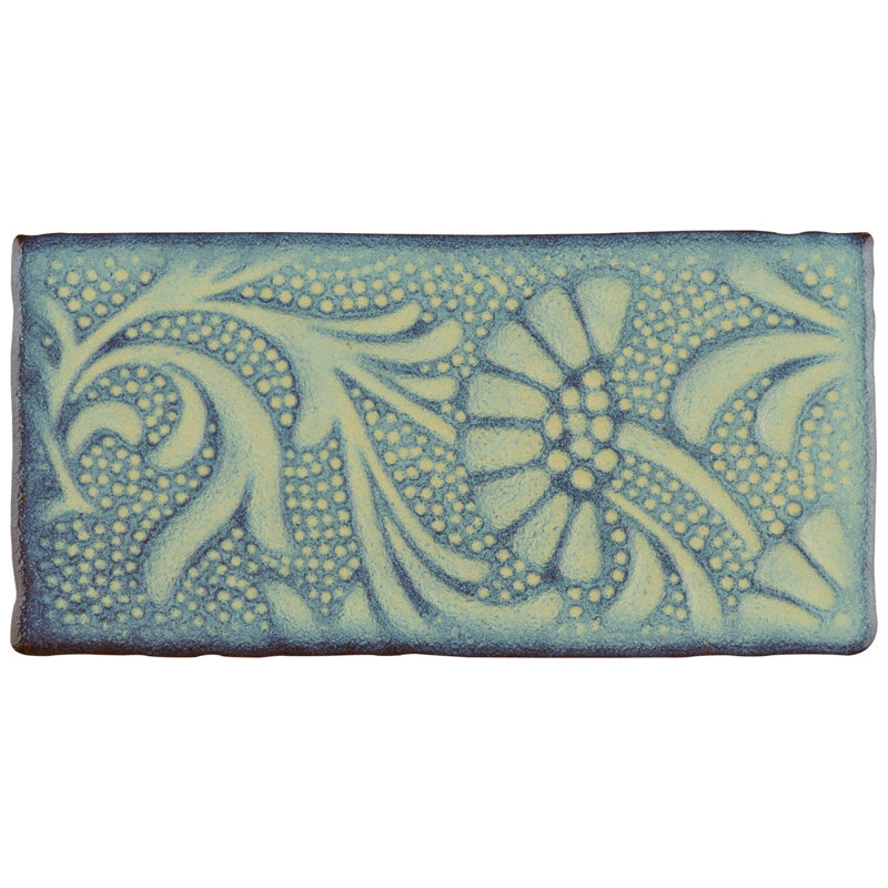 Antic Feelings 3" x 6" Ceramic Patterned Subway Tile, Feelings Aguamarina