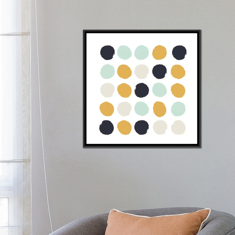 « skadi points », reproduction d’art sur toile, H 18 po x l 18 po x P 1,5 po, Tinsley, Toile avec cadre noir