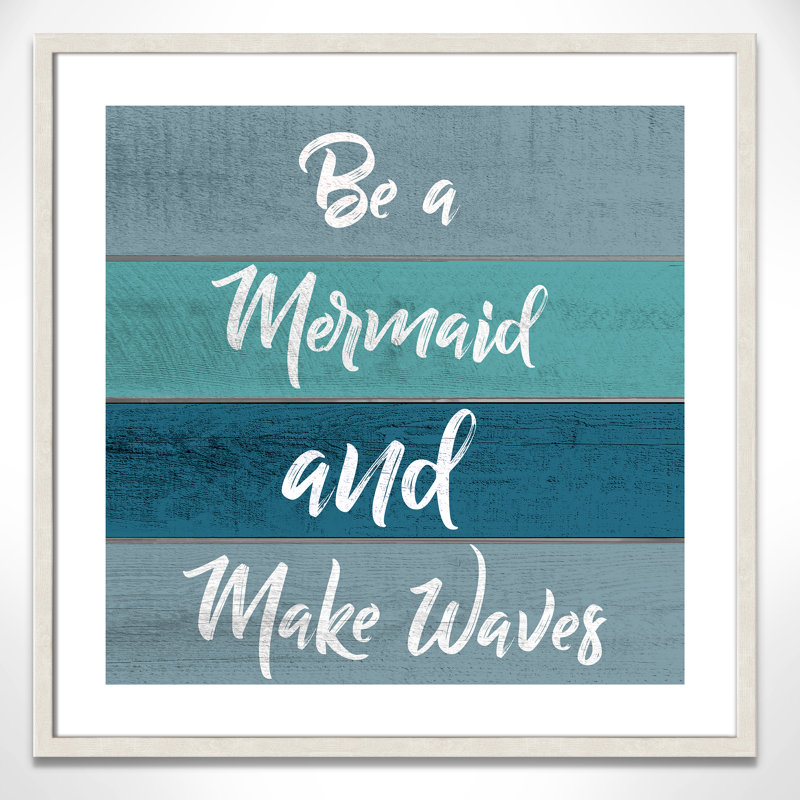 «Be a Mermaid», art, H 27,5 po x l 27,5 po x P 1,19 po, Encadré de boîte blanc