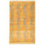 Tapis décoratif en laine noué à la main de conception unique noué à la main New Age de style persan 18/20 jaune/bleu 3 pi 2 po x 5 pi 2 po