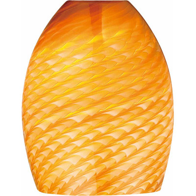  6.5"H x 5.25"W Amber Frit Oval Pendant Shade
