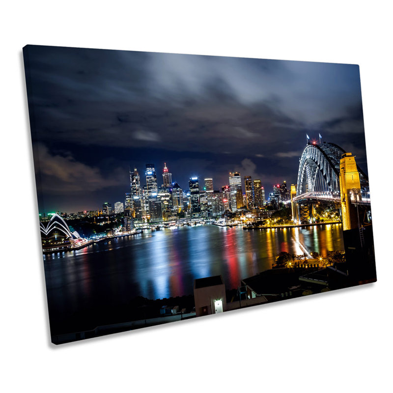 Sydney Harbour Bridge Skyline - Wrapped Canvas Print, 91.4cm H x 137.2cm W x 4cm D