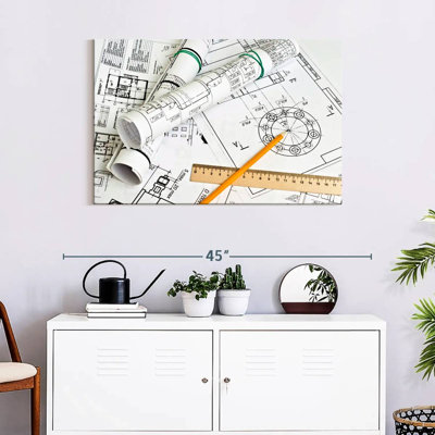 " Engineer Drawings Canvas Print "