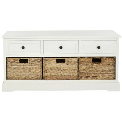 Adayla Solid Wood Drawers Storage Bench