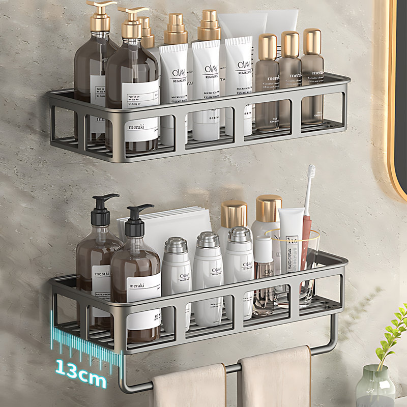 Organisateur de salle de bain multifonctionnel en aluminium Space