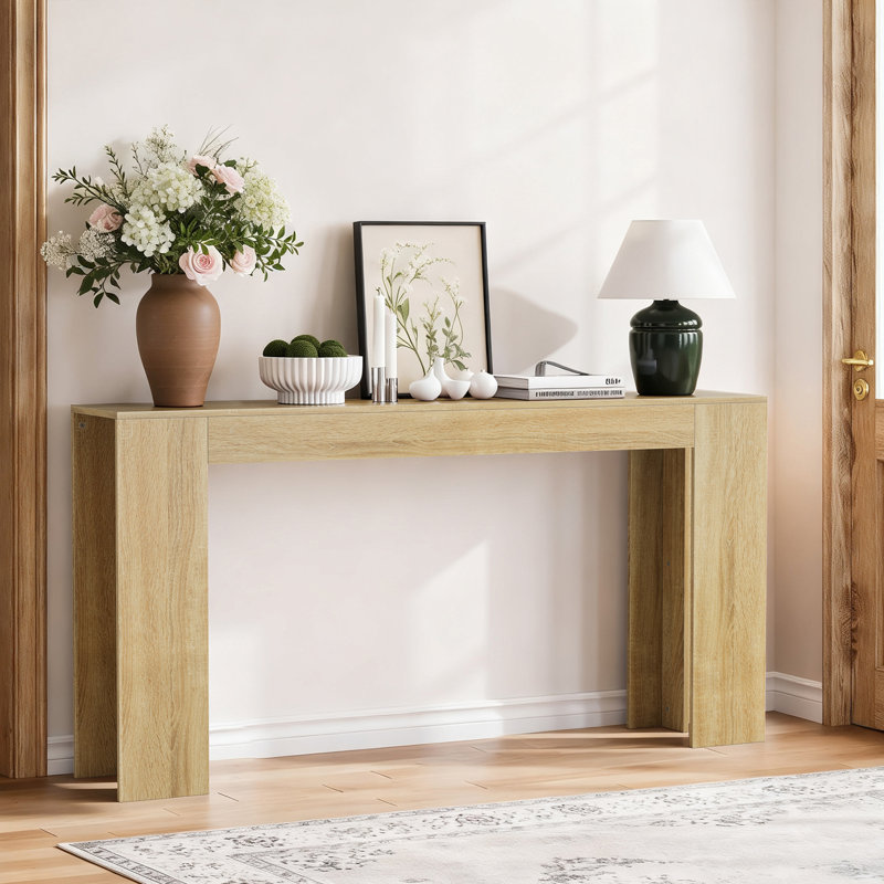 62.99-inch extra-long entryway table, Oak