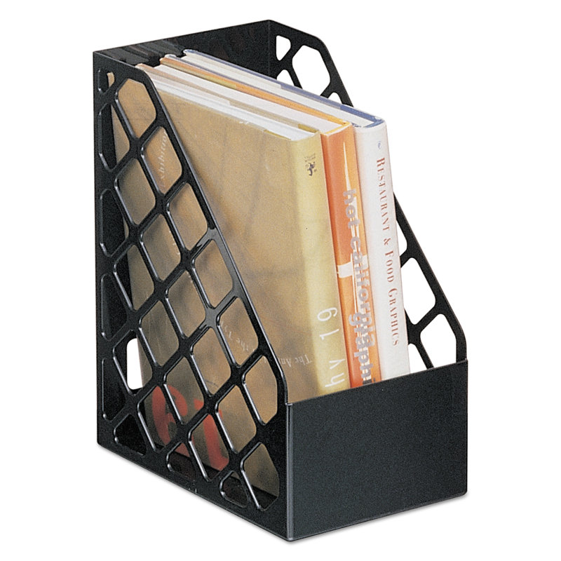 Black Recycled Plastic Magazine File Holder Organizer