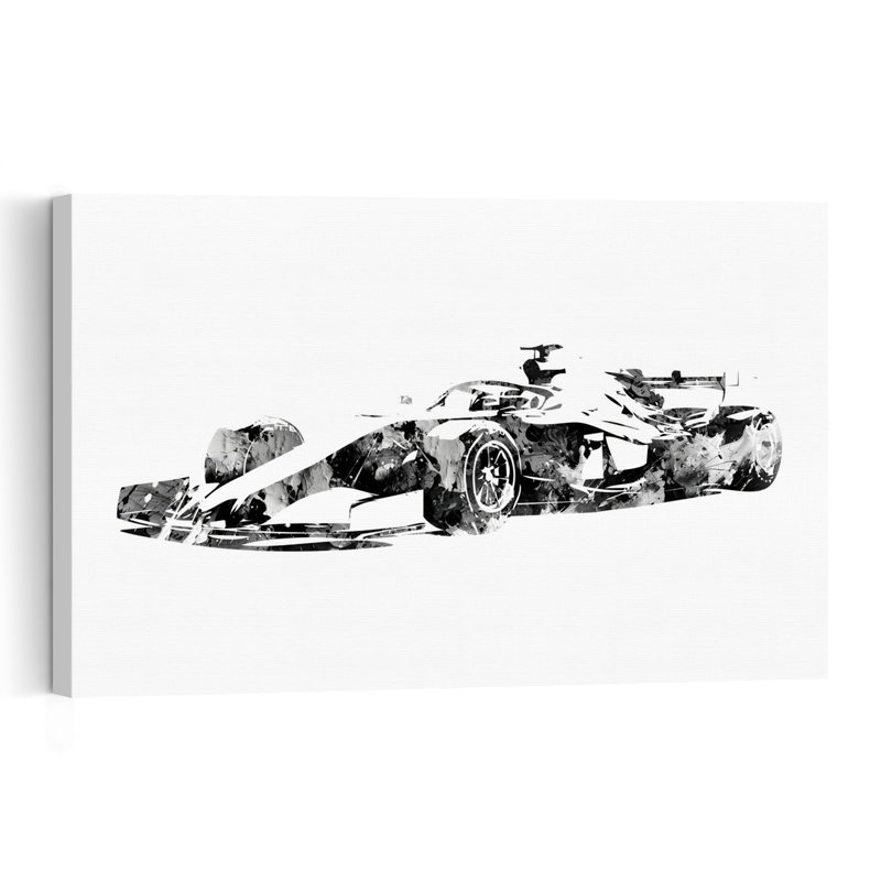 Abstract Formula Racer Abstract Modern Horse Wall Art Print 1 Piece Wrapped Canvas Wall Art, 101.6cm H x 152.4cm W