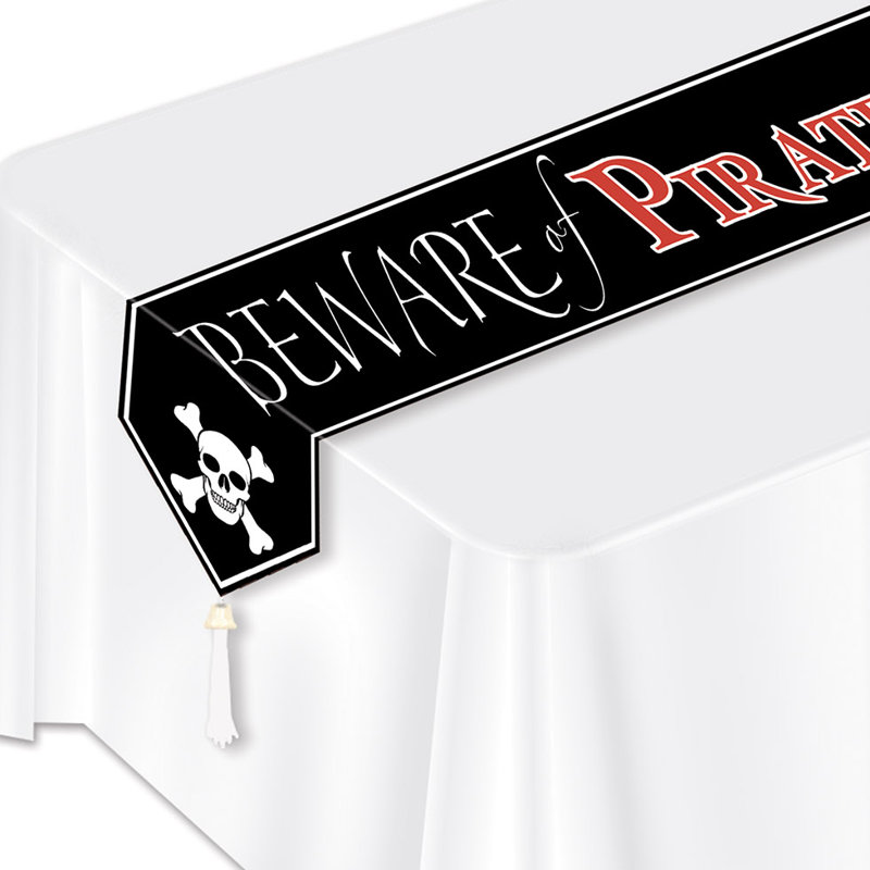 Printed Beware of Pirates Table Runner