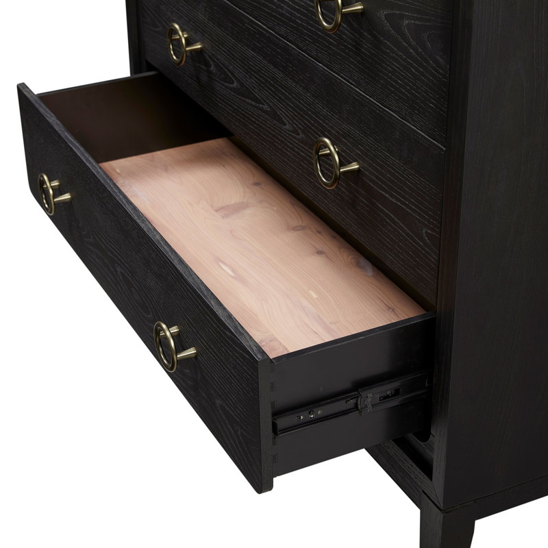 Commode 5 tiroirs au fini poivre
