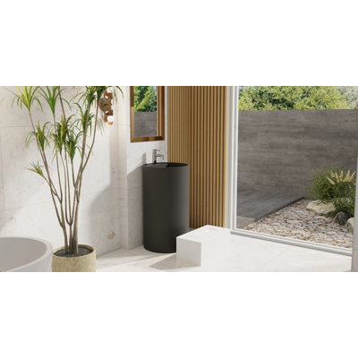 Lavabo de salle de bain autoportant Badeloft SB-03-A-MBLK