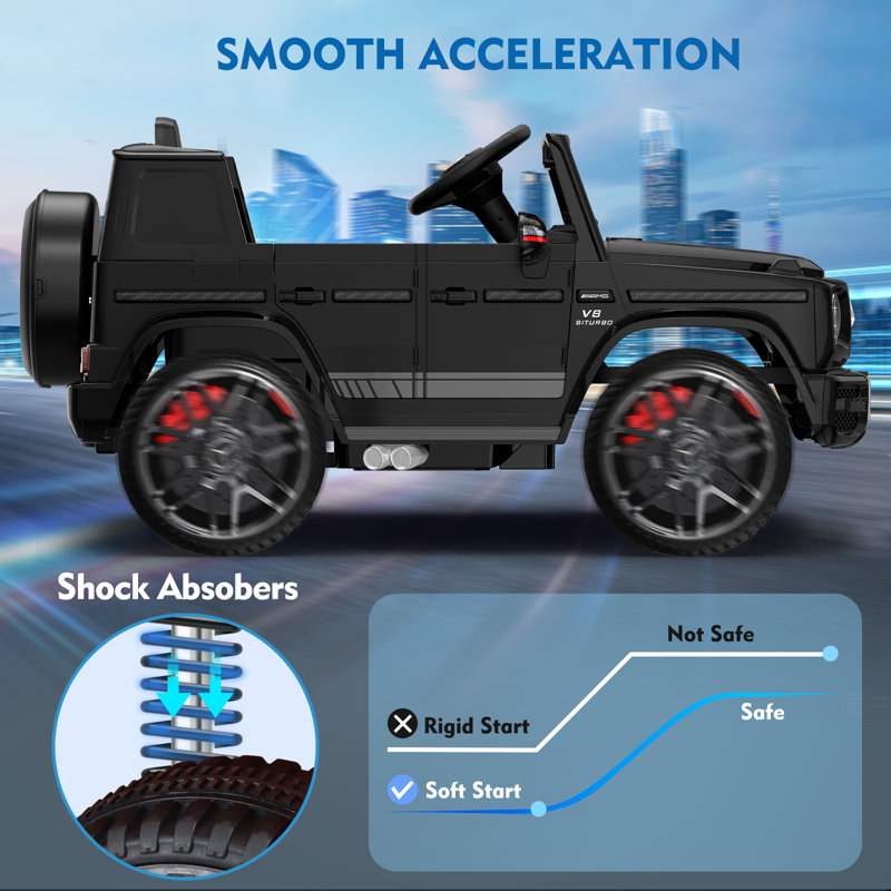 Black 12V Mercedes-Benz G63 Ride-On Car with Remote Control