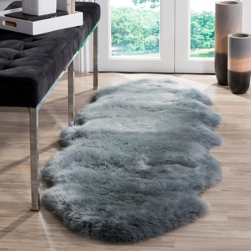 Tapis bleu acier Tateos, Tapis de couloir 2 pi x 6 pi