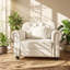 Fauteuil Chesterfield capitonné en velours, 105 cm L x 76 cm P x 86 cm H