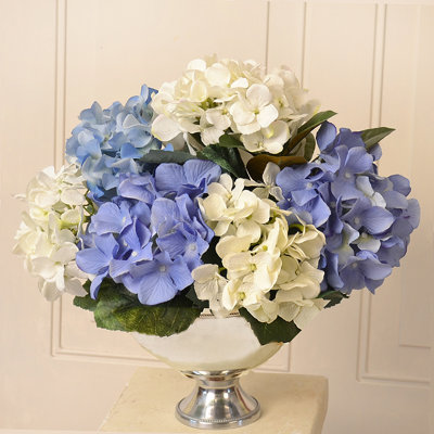 Silk Hydrangea Arrangement in Bowl