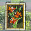Panneau de fenêtre floral orange Tiffany