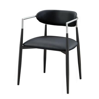 Gavan Black Synthetic Leather  Chair (Set Of 2)