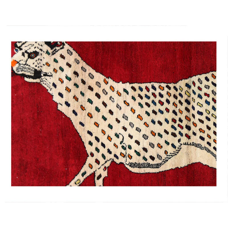 Tapis noué à la main 3 pi 7 po x 5 pi 9 po Animal