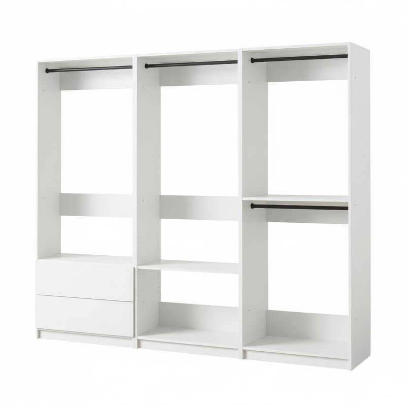 Kalinikos Freestanding Walk in Wood Closet System, White