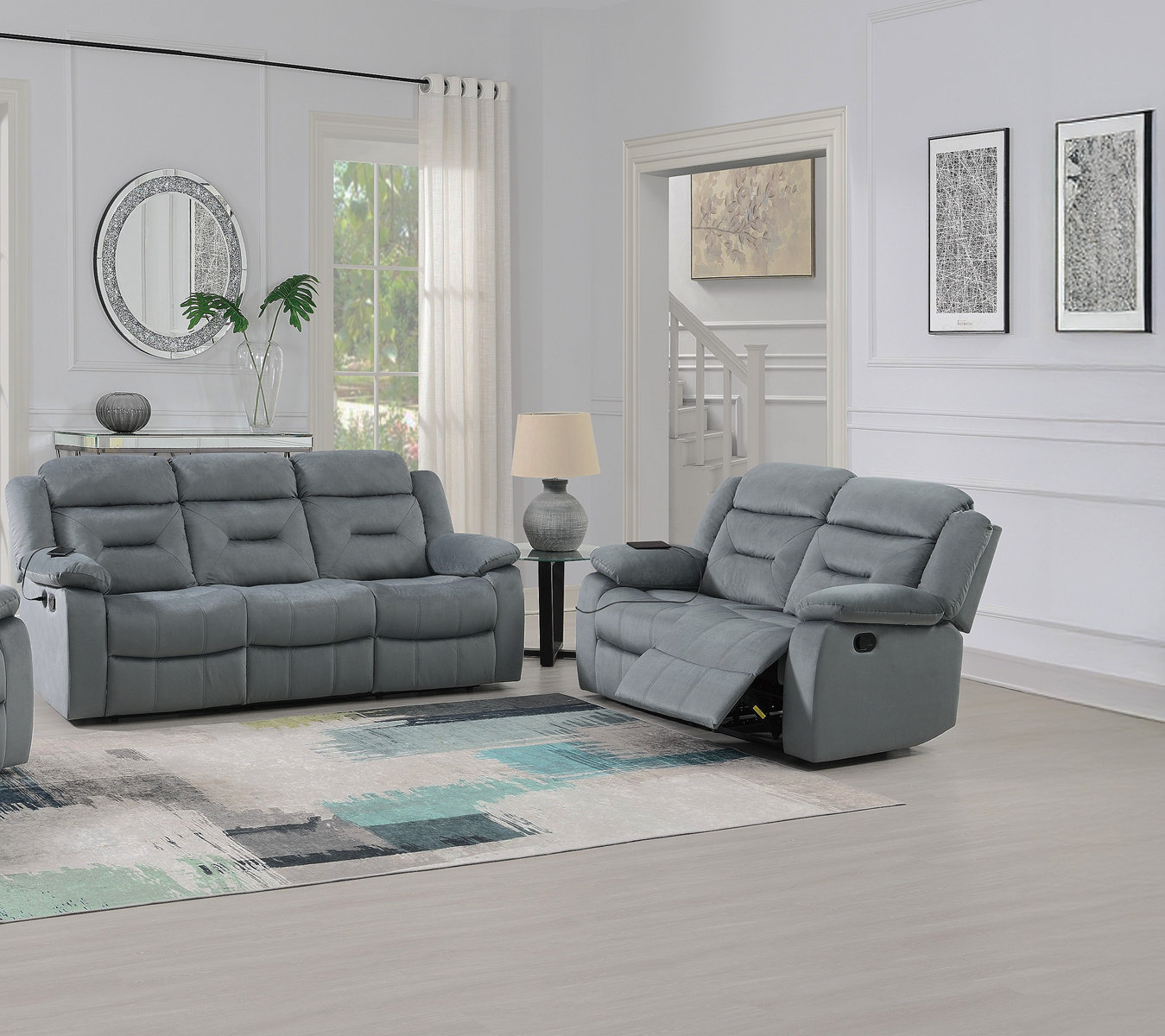 Wrought Studio™ 2Pc Living Room Set 1X Sofa 1X Loveseat Pillow Armrest ...
