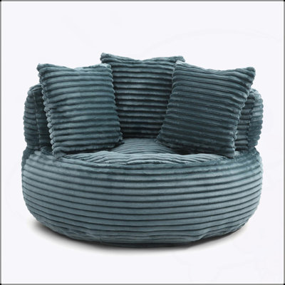 Oversized High Back Bean Bag Couch for Adults and Kids, Corduroy Fabric Large Chair with Filler, Stuffed Big Accent Sofa Lounge Floor Sofa for Gaming, by Trule
