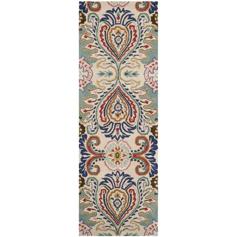 Tapis en laine Rudra, Tapis de couloir 2 pi 3 po x 8 pi