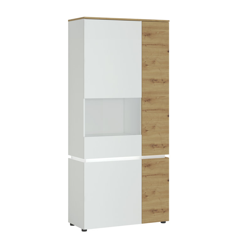 Bobbye Display Cabinet, Oak/White, Left