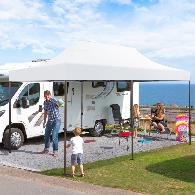 Auvent 10 x 20 pi avec 6 parois latérales amovibles et une tente de mariage commerciale résistante aux intempéries et aux UV 50+ avec sac à roulettes (pieds améliorés)
