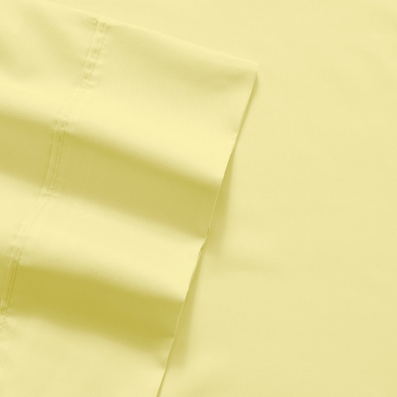 Ensemble de draps luxueux en microfibre douce avec taies d'oreiller en prime, Jaune pâle