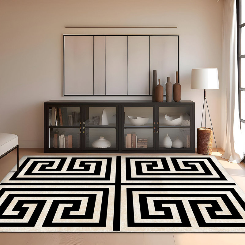 Luxurious Velvet Area Rug, 5.2 x 7.5 ft | 100% Velvet Fabric, 100% Cotton Sole, 0.4 in Pile Height | Antibacterial, Non-Slip, Machine Washable | Elegant 3D Digital Print, Perfect for Living Room & Bedroom Décor