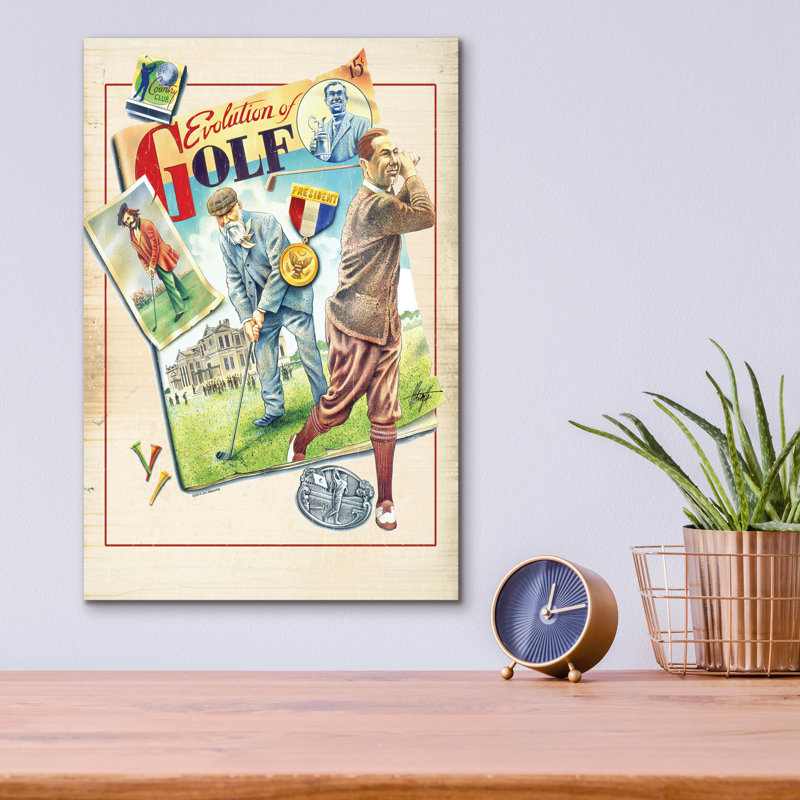 «Golf Evolution» par James Mazzotta, H 16 po x l 12 po x P 0,13 po